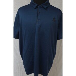 Reebok Mens 3XL Blue Textured Perforated Short Sleeve Performance Golf Shirt